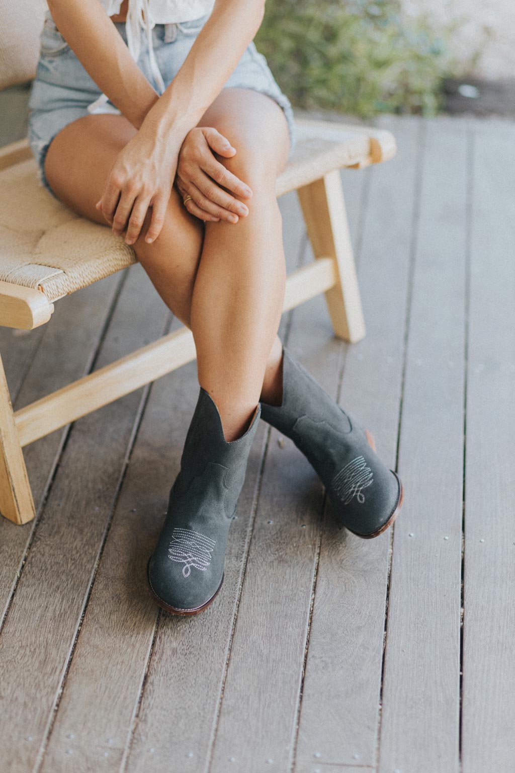 Daisy Round Toe Western Ankle Boots - Grey Suede (Copy) Gaia Soul Designs