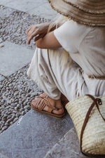 Egipcias Sandals - Tan Leather Gaia Soul Designs