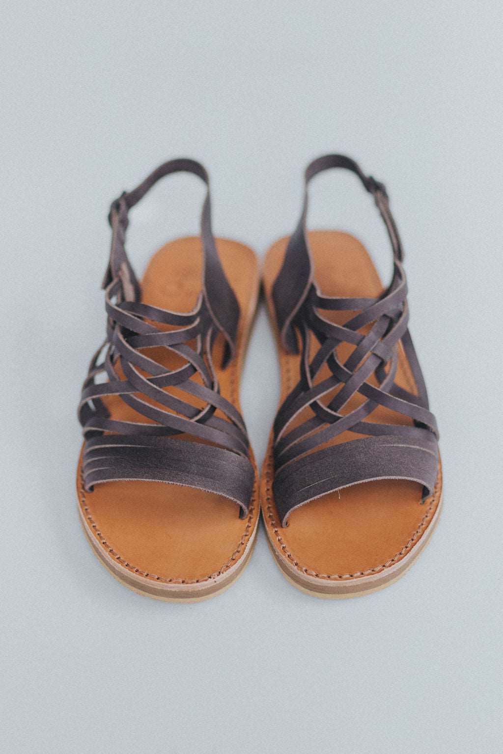 Egipcias Sandals - Cocoa Brown Leather Gaia Soul Designs