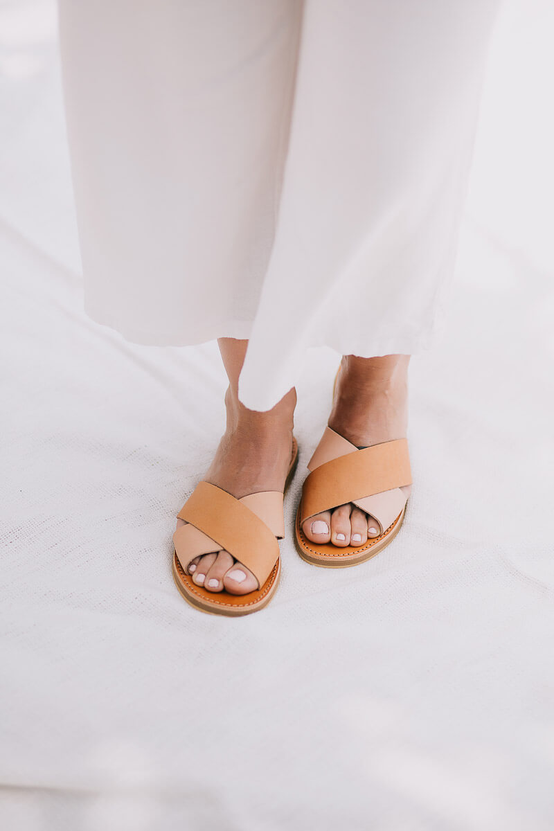 Formentera Sandals - Natural / Tan Leather Gaia Soul Designs