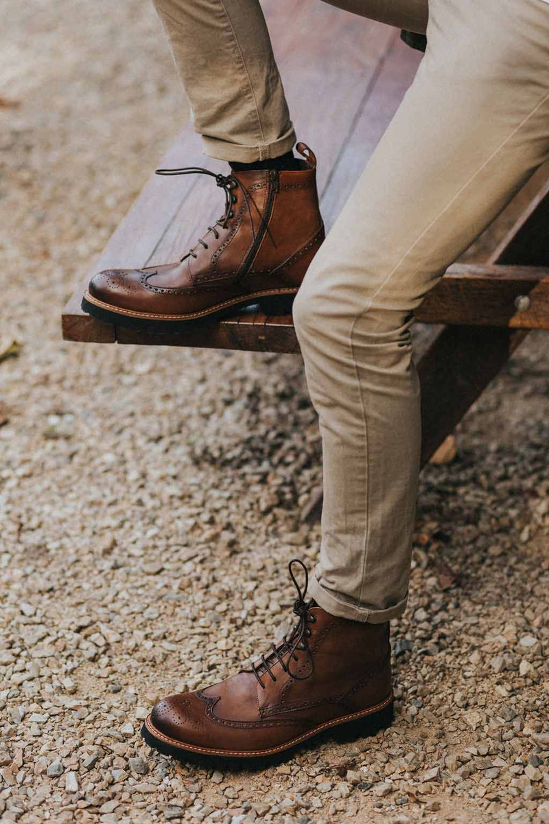 Brogue Lace-up Boots - Gaia Designs