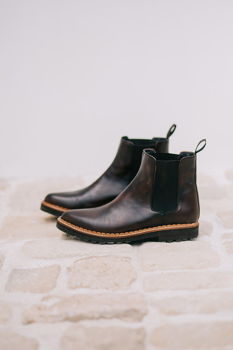 Luna Chelsea Boots - Choco Brown Leather Gaia Soul Designs