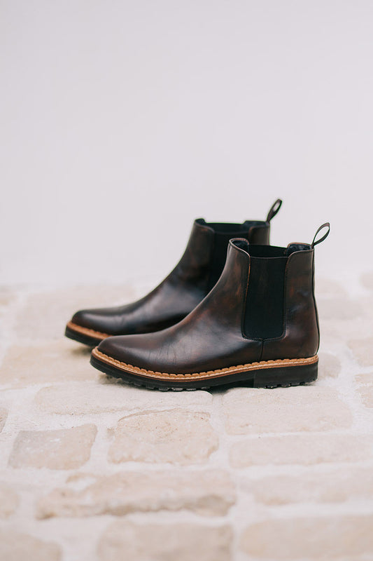 Luna Chelsea Boots - Choco Brown Leather Gaia Soul Designs