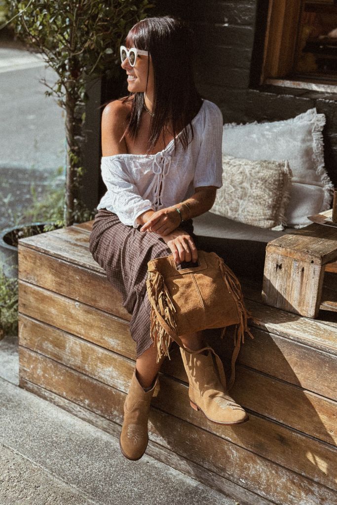 Maya Handbag – Brown Suede Fringe Crossbody Bag