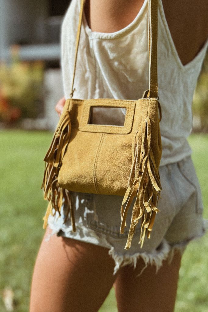 Mini Indie Handbag – Suede Fringe Crossbody Bag