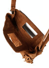 Maya Handbag – Brown Suede Fringe Crossbody Bag