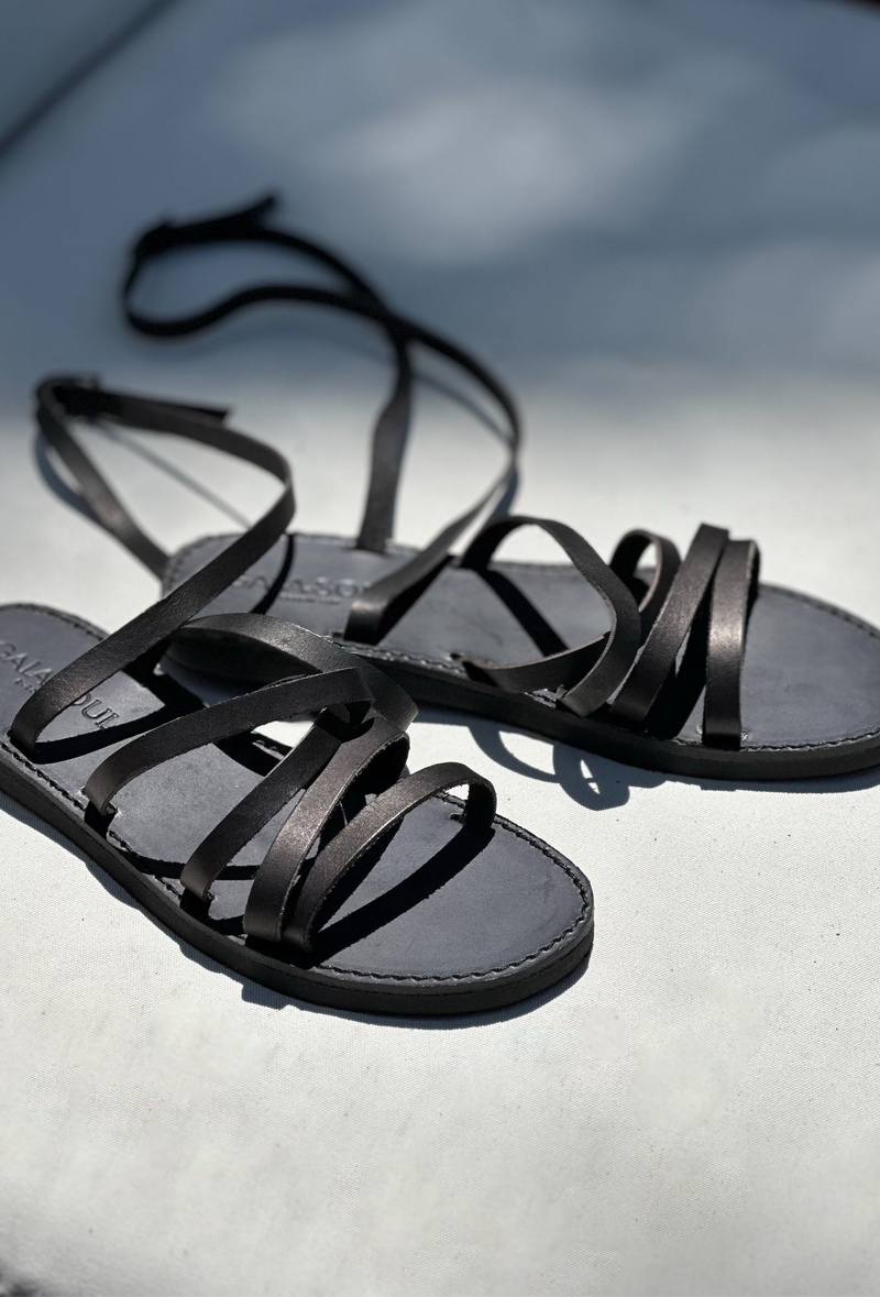 Venice Sandals - Black Leather