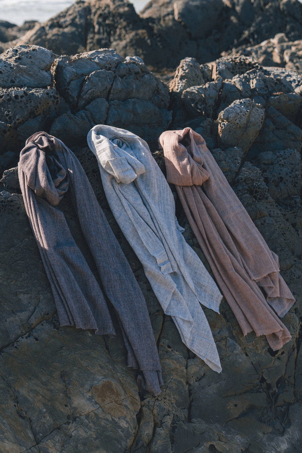 Elegant Flint Colour Cashmere Scarf Gaia Soul Designs