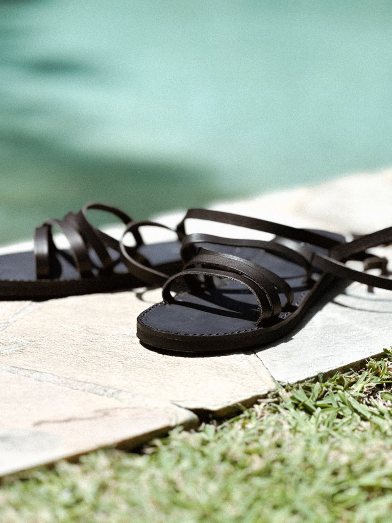 Venice Sandals - Black Leather