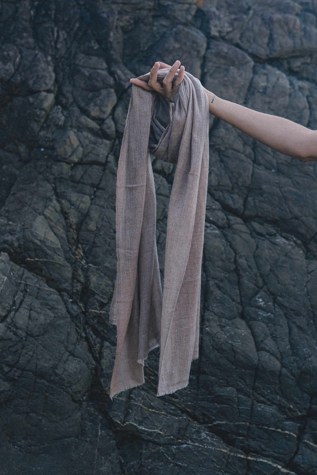 Smokey Grey Colour Cashmere Scarf Gaia Soul Designs