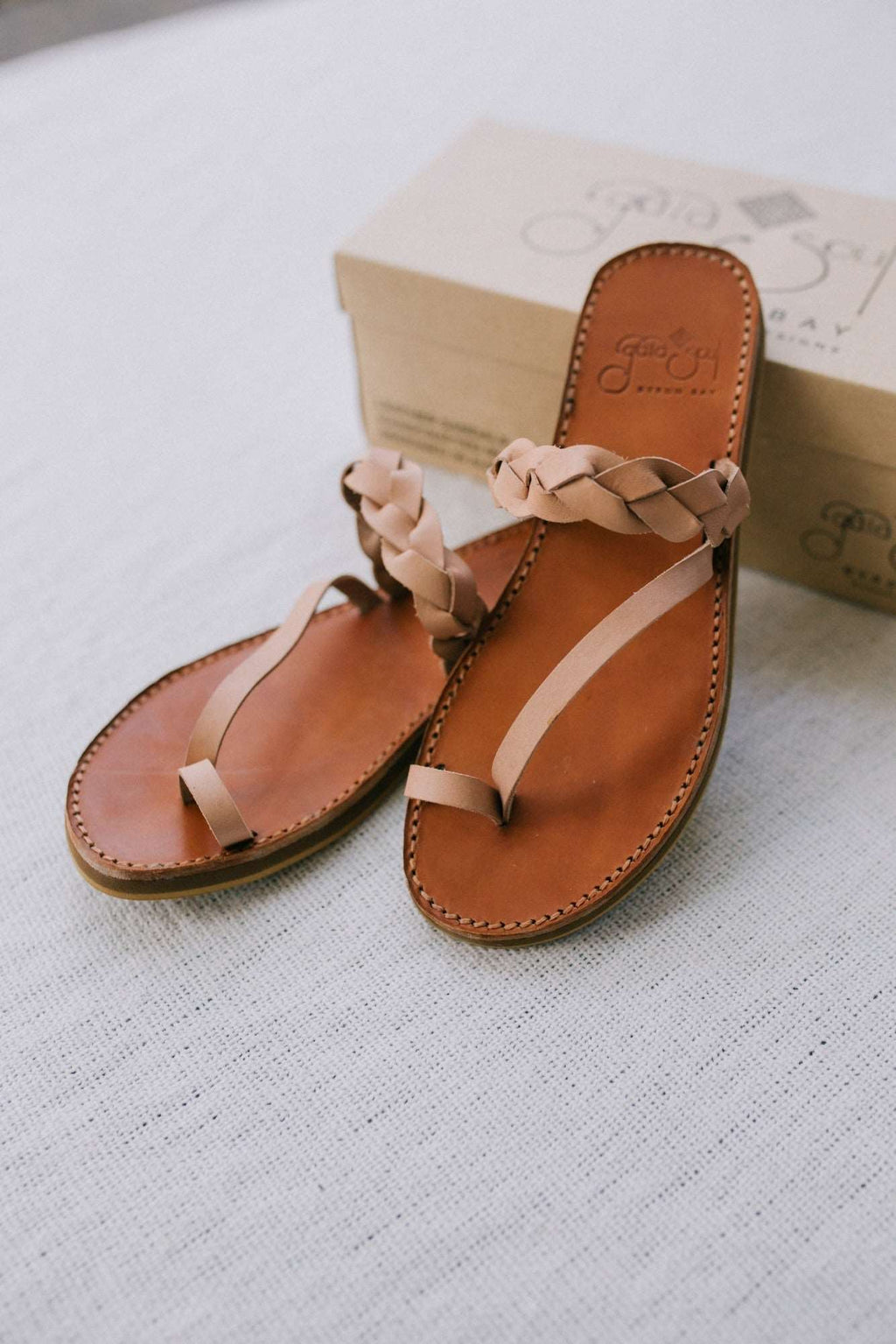 SECONDS Griegas Sandals - Natural Leather (Nude - Pinky) Gaia Soul Designs