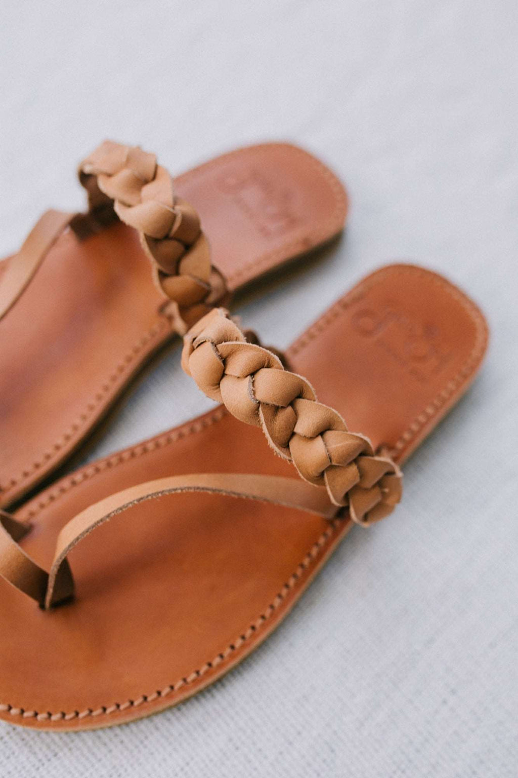 SECONDS Griegas Sandals - Tan Leather Gaia Soul Designs