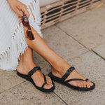 Griegas Sandals - Black Leather Gaia Soul Designs