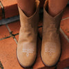 SECONDS - Daisy Round Toe Cowboy Ankle Boots - Brown Suede Gaia Soul Designs