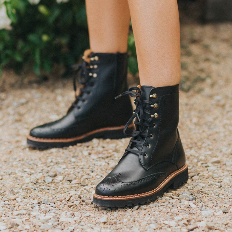 Brogue combat boots best sale