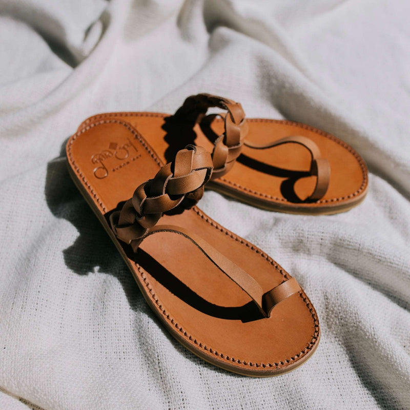 Griegas Sandals Botanica - Handmade greek sandals - Moka Leather