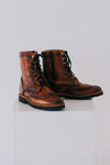 Gaia Lace-up Brogue Boots - Cognac Leather Gaia Soul Designs