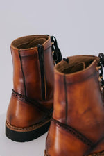 Gaia Lace-up Brogue Boots - Cognac Leather Gaia Soul Designs
