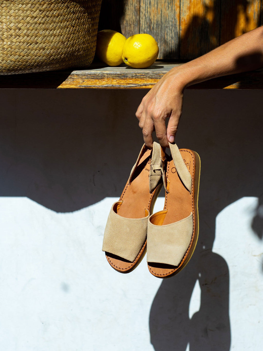 SECONDS - Ibiza Sandals - Light Tan Suede Leather Gaia Soul Designs