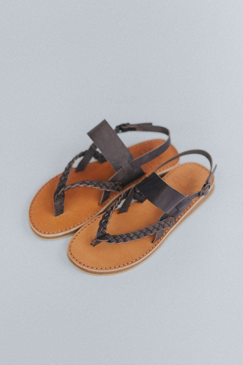 Tarifa Sandals - Cocoa Brown Leather Gaia Soul Designs