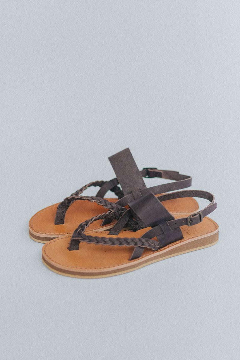 Tarifa Sandals - Cocoa Brown Leather Gaia Soul Designs