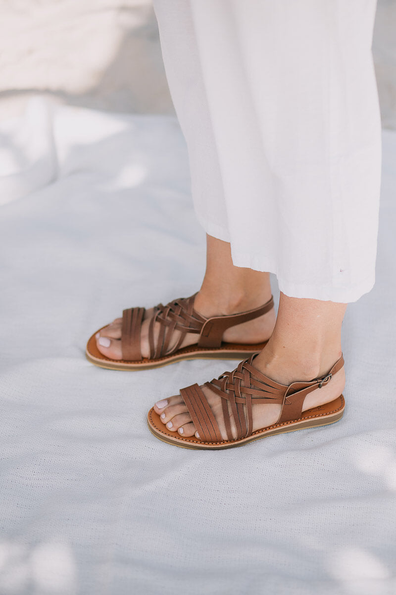 SECONDS Egipcias Sandals - Moka Leather Gaia Soul Designs