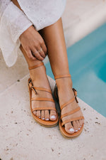 SECONDS Roma Sandals in Tan Leather Gaia Soul Designs