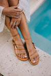 SECONDS Roma Sandals in Tan Leather Gaia Soul Designs