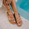 SECONDS Roma Sandals in Tan Leather Gaia Soul Designs