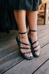 SECONDS Roma Sandals in Black Leather Gaia Soul Designs