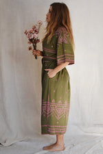 Maxi Kaftan with 3/4 Sleeves - Moss Textili Kaftans