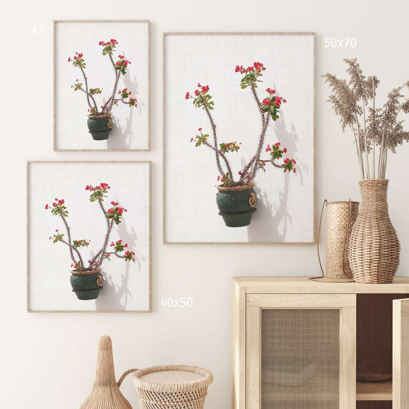 Print - Red Flower Mon Manabu