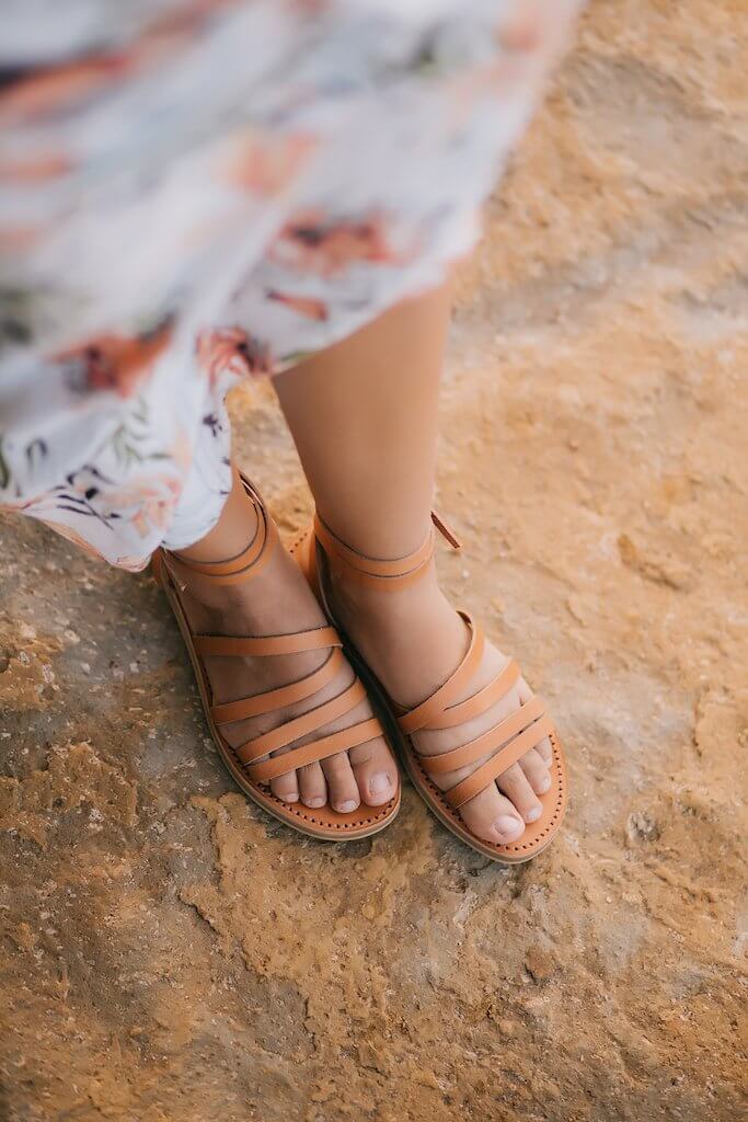 Venice Sandals - Tan Leather Gaia Soul Designs
