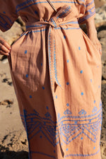 Maxi Kaftan with 3/4 Sleeves - Coral Textili Kaftans