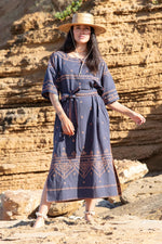 Maxi Kaftan with 3/4 Sleeves - Ocean Textili Kaftans